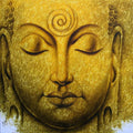 Religious acrylic painting titled 'Buddha', 48x48 inches, by artist Prince  Chand on Canvas