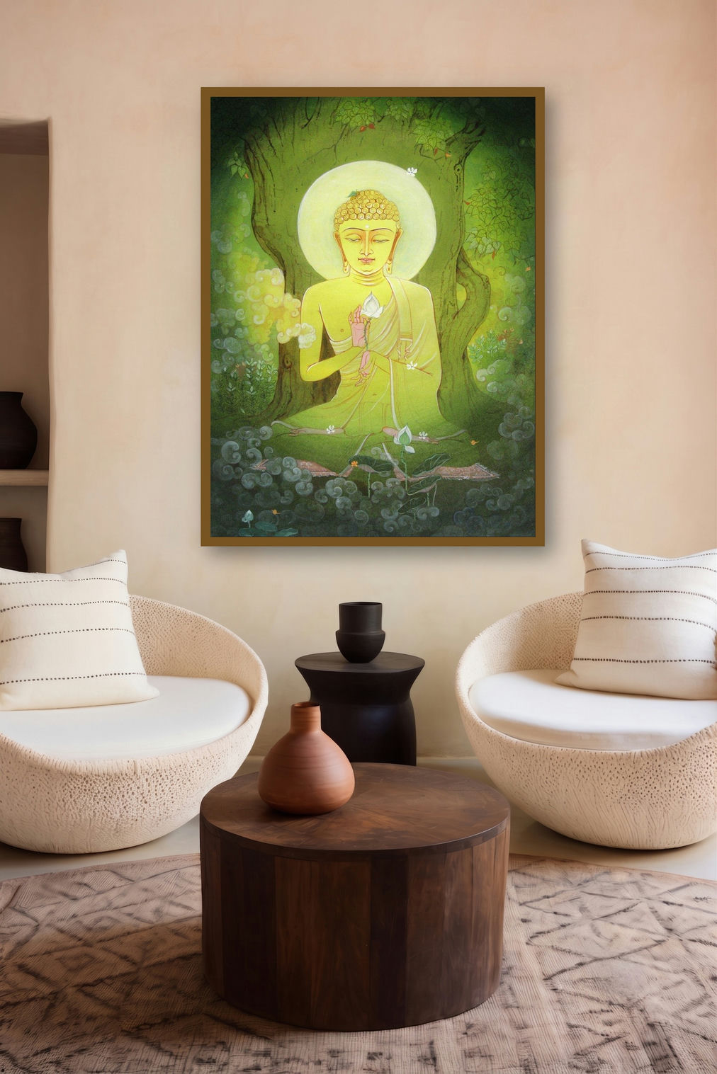 Buddha by artist Rina Roy displayed in a Boutique gallery