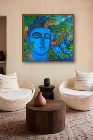 Buddha (Buddha in Nature) by artist Mamta Mondkar displayed in a Contemporary gallery