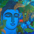 Religious acrylic painting titled 'Buddha', 30x48 inches, by artist Mamta Mondkar on Canvas