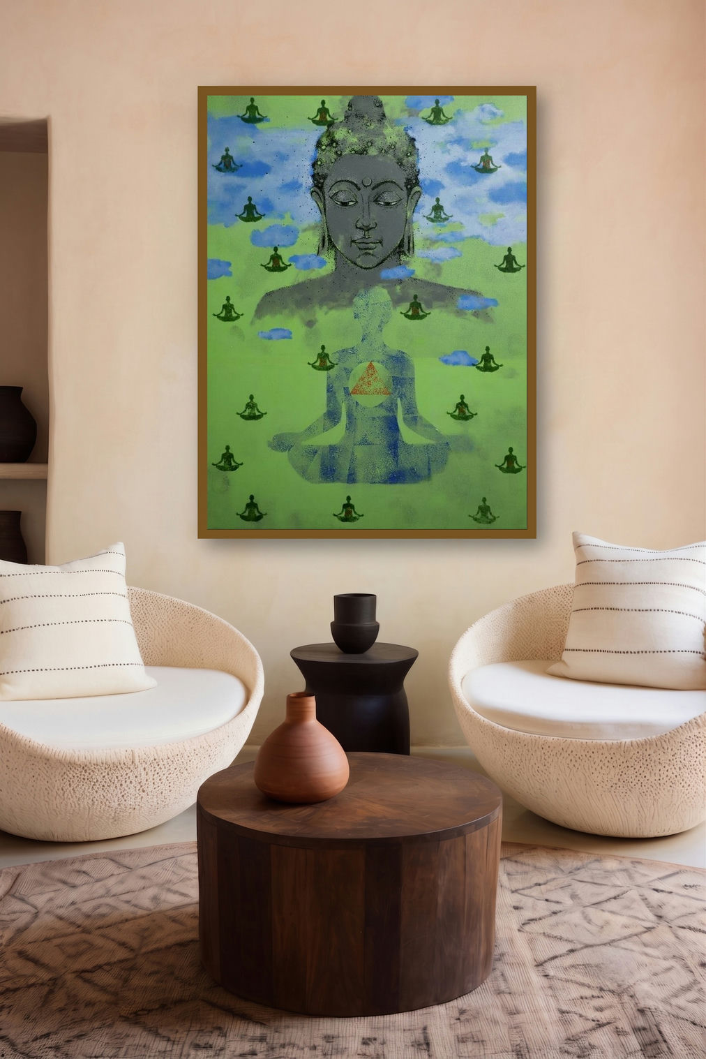 Buddha (Universal Meditation) by artist Ns Art displayed in a Luxury gallery