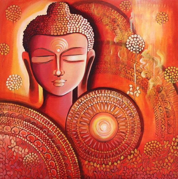 Buddha Awakening Consciousness Painting by Nitu Chhajer | ArtZolo.com