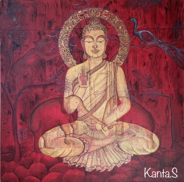 Buddha Calm In Chaos Painting by Kanta Singh | ArtZolo.com