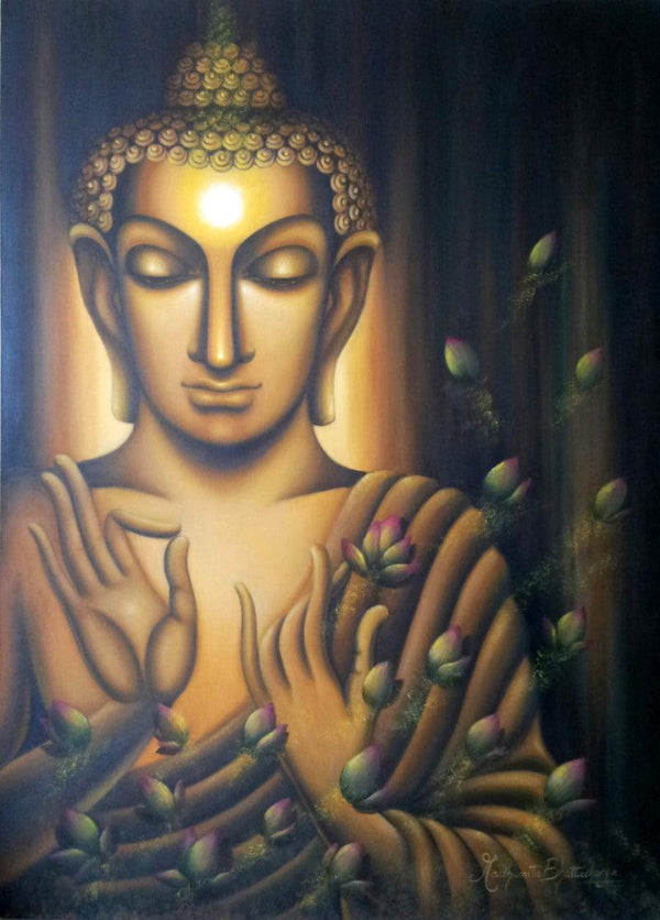Buddha Divine Soul Painting by Madhumita Bhattacharya | ArtZolo.com