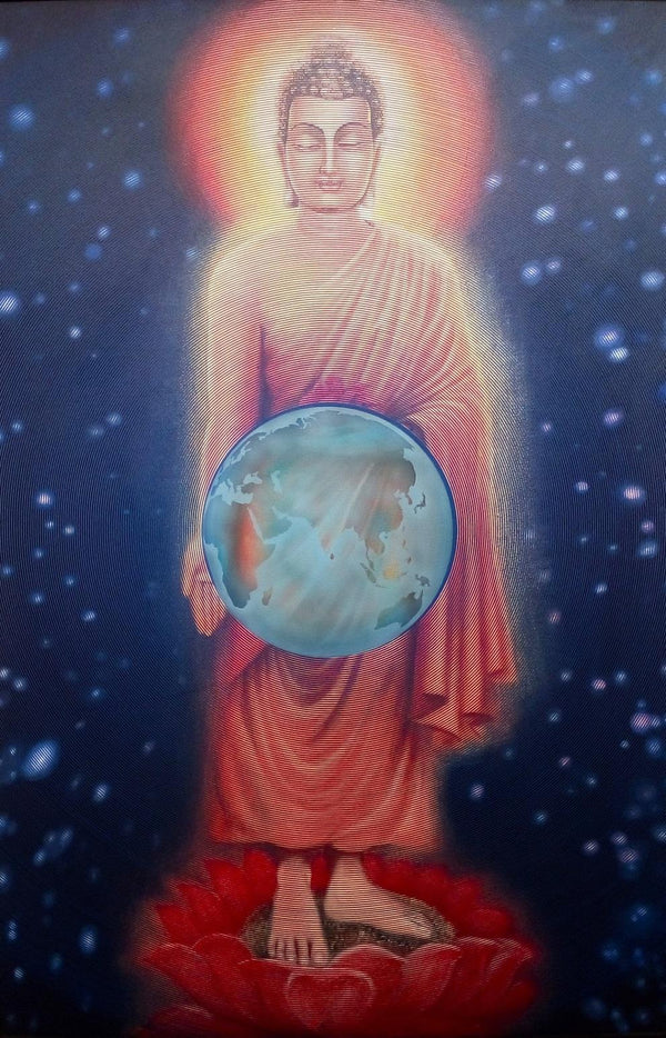 Buddha For Peace Painting by Ghanshyam Gupta | ArtZolo.com