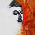 Religious acrylic painting titled 'Buddha II', 48x36 inches, by artist Narayan Shelke on Canvas