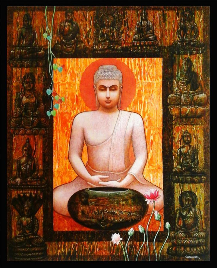 Buddha Ii Painting by Ajay Meshram | ArtZolo.com
