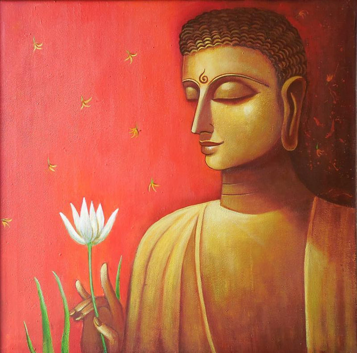 Buddha In Meditation Painting by Kaladikam Arts | ArtZolo.com