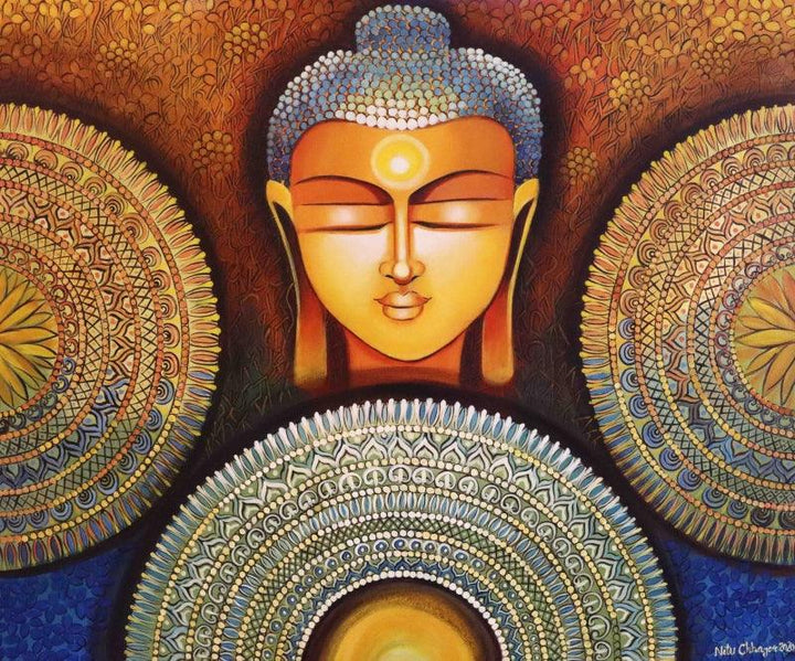 Buddha Peace Begins With Acceptance Painting by Nitu Chhajer | ArtZolo.com