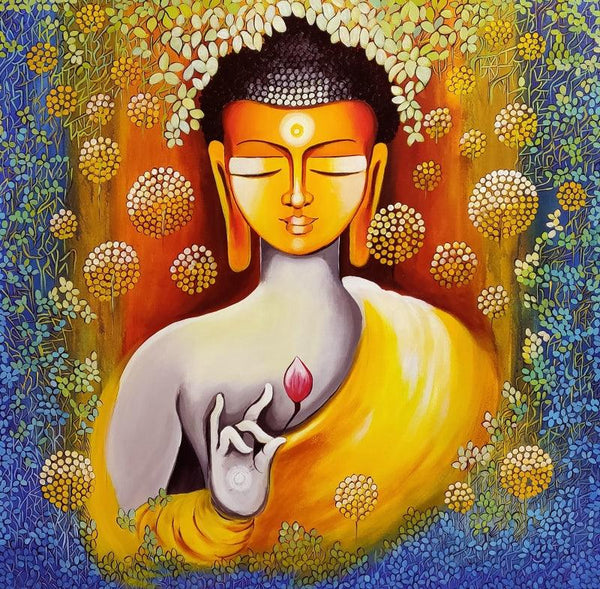 Buddha Peace Begins With Self Love Ser Painting by Nitu Chhajer | ArtZolo.com