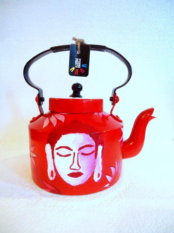 Buddha Red Tea Kettle Handicraft by Rithika Kumar | ArtZolo.com