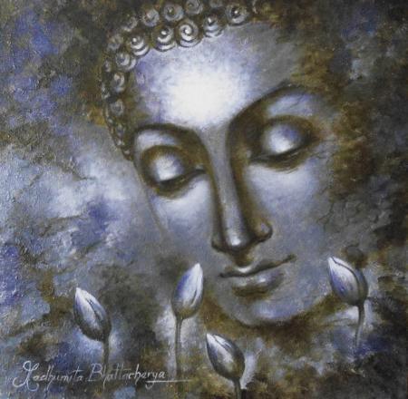 Buddha The Divine Soul Painting by Madhumita Bhattacharya | ArtZolo.com