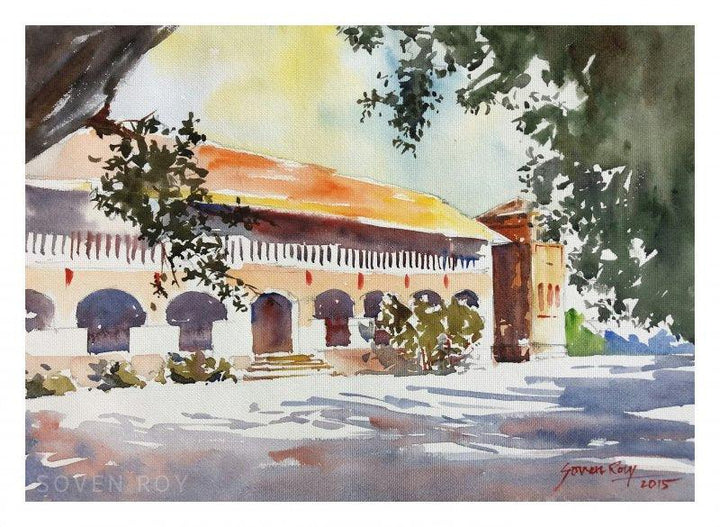 Building From Agriculture University Pune Painting by Soven Roy | ArtZolo.com