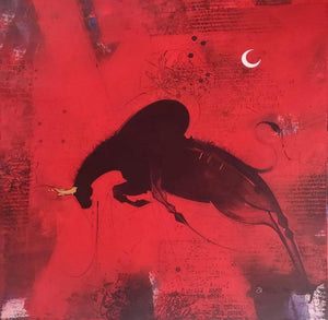 Animals acrylic painting titled 'Bull 1', 24x24 inches, by artist Amol Pawar on Canvas