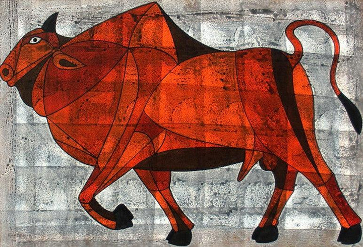 Bull 12 Painting by Vijay Belde | ArtZolo.com