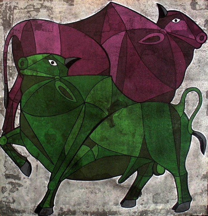 Bull 13 Painting by Vijay Belde | ArtZolo.com