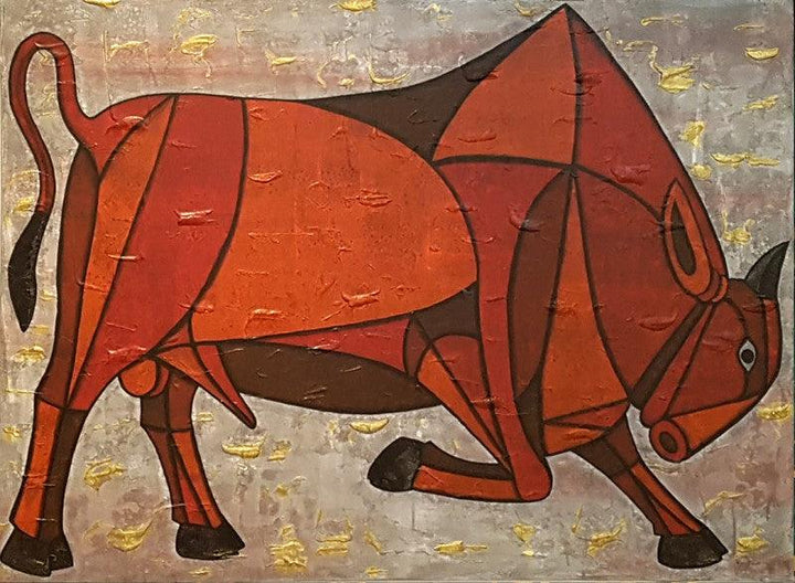 Bull 17 Painting by Vijay Belde | ArtZolo.com