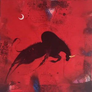Animals acrylic painting titled 'Bull 2', 24x24 inches, by artist Amol Pawar on Canvas
