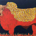 Animals acrylic painting titled 'Bull 2', 20x30 inches, by artist Rama Krishna V on Canvas