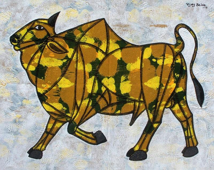 Bull 24 Painting by Vijay Belde | ArtZolo.com