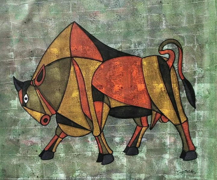 Bull 26 Painting by Vijay Belde | ArtZolo.com