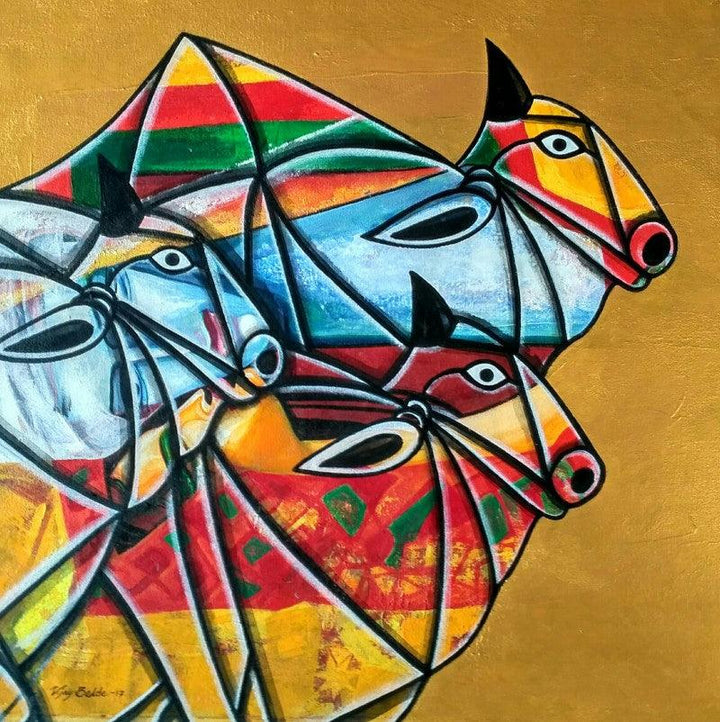 Bull 28 Painting by Vijay Belde | ArtZolo.com