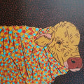 Animals acrylic painting titled 'Bull 3', 18x24 inches, by artist Rama Krishna V on Canvas Board