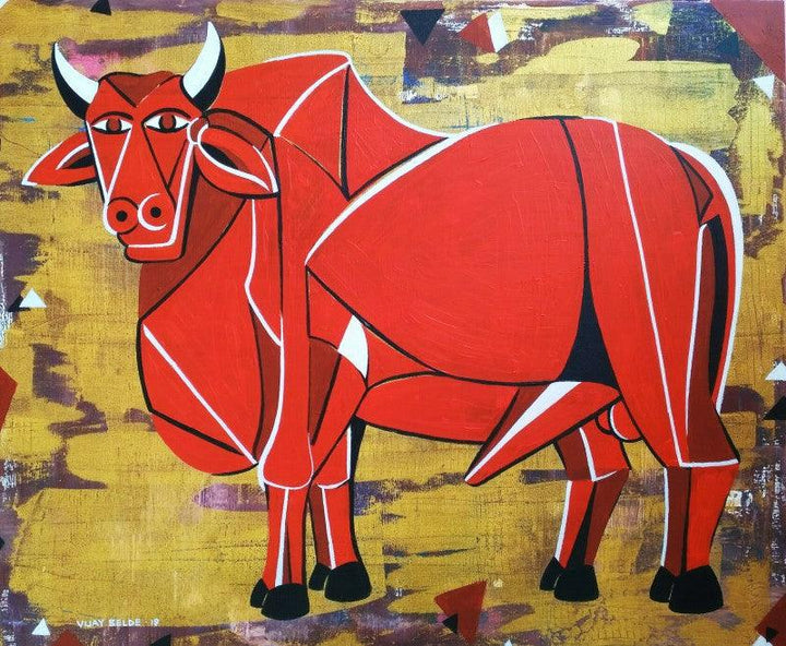 Bull 30 Painting by Vijay Belde | ArtZolo.com