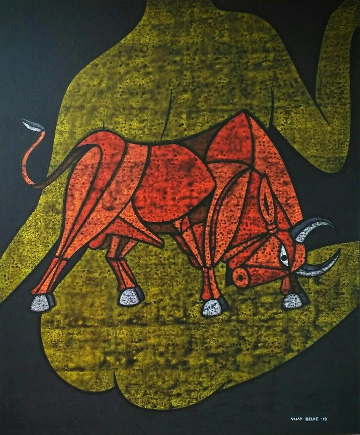 Bull 34 Painting by Vijay Belde | ArtZolo.com