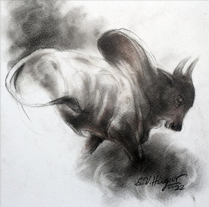 Bull 4 Drawing by Shivu Hugar | ArtZolo.com