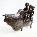 Animals sculpture titled 'Bull 5', 7x10x4 inches, by artist Tanmay Banerjee on Bronze