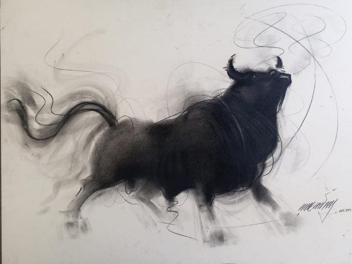 Bull 5 Painting by Ganesh Hire | ArtZolo.com