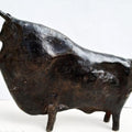 Animals sculpture titled 'Bull 6', 7x6x4 inches, by artist Tanmay Banerjee on Bronze