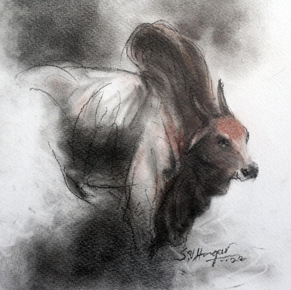 Bull 6 Drawing by Shivu Hugar | ArtZolo.com