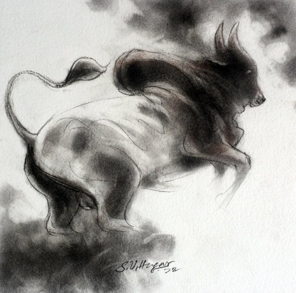 Bull 7 Drawing by Shivu Hugar | ArtZolo.com