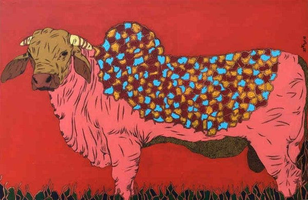 Bull Painting by Rama Krishna V | ArtZolo.com