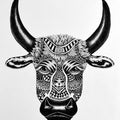 Animals pen drawing titled 'Bull', 15x11 inches, by artist Kushal Kumar on Paper