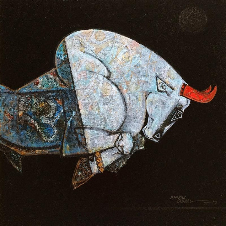 Bull Virile Painting by Dinkar Jadhav | ArtZolo.com