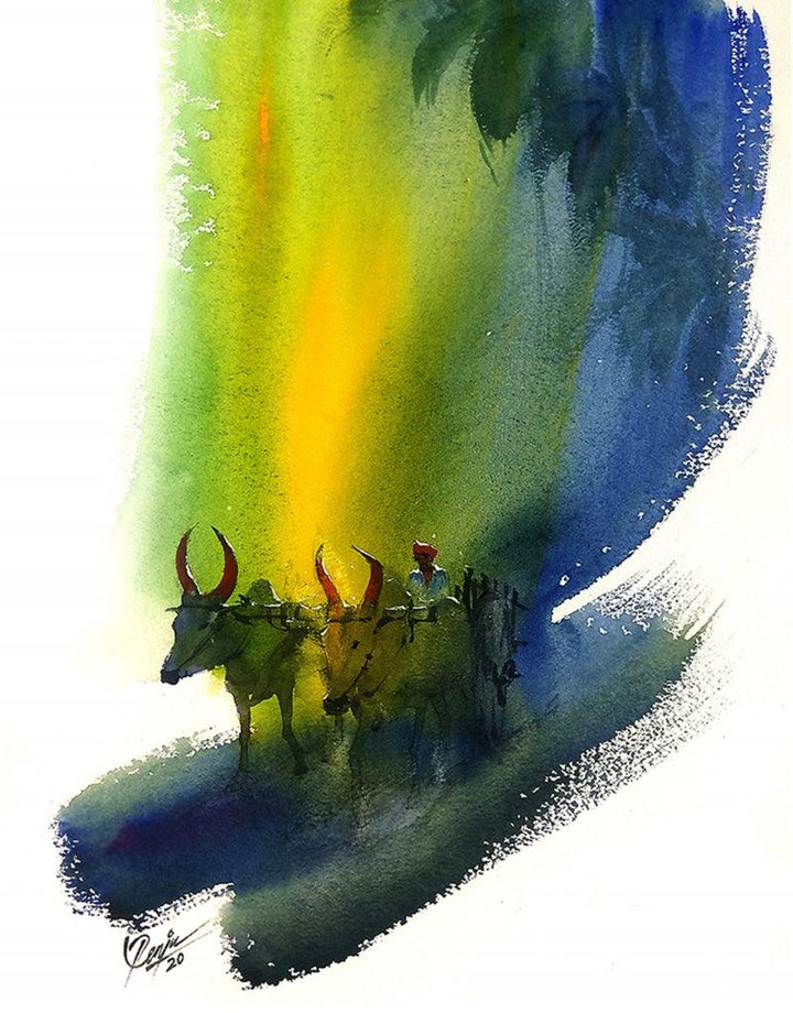 Bullwhacker Painting by Mv Renju | ArtZolo.com
