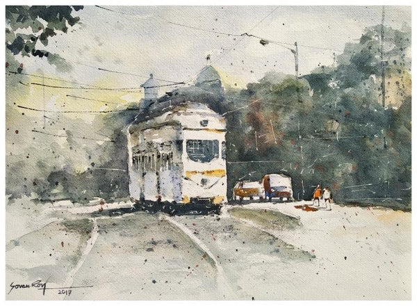 Busy Kolkata 1 Painting by Soven Roy | ArtZolo.com