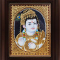 Religious tanjore traditional art titled 'Butter Krishna Tanjore Painting', 24x18 inches, by artist Myangadi Tanjore on Plywood