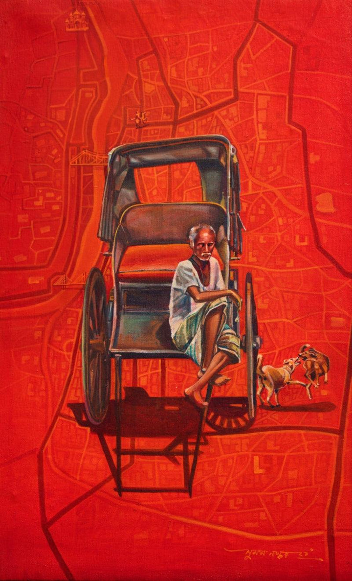 Calcutta Carrier Painting by Sumon Naskar | ArtZolo.com