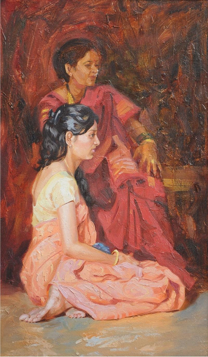 Caring Mother Painting by Swapnil Patil | ArtZolo.com
