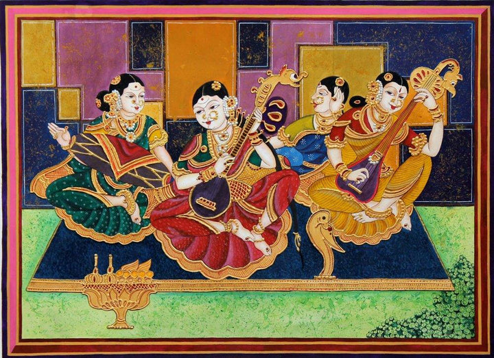 Carnatic Classical Musicians Painting by Radhika Ulluru | ArtZolo.com