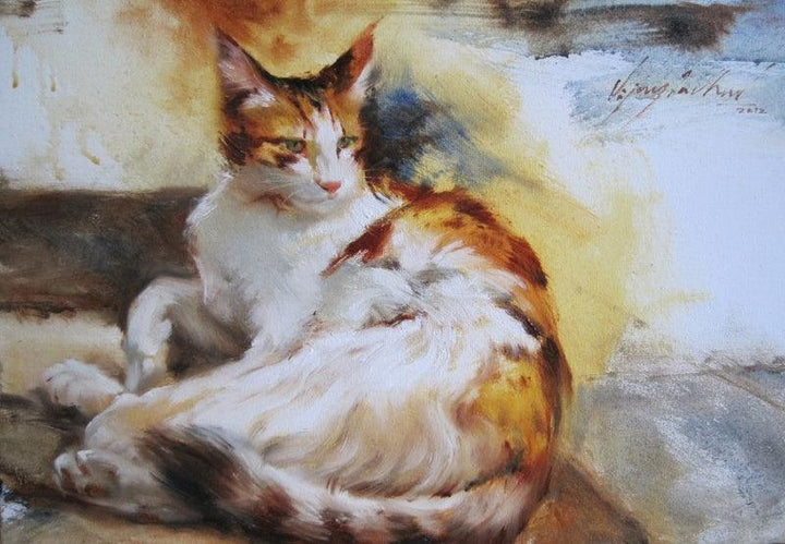Cat 1 Painting by Vijay Jadhav | ArtZolo.com