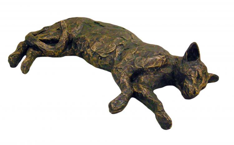 Animals sculpture titled 'Cat', 19x10x4 inches, by artist Vnayak Rampure on Fiber Glass