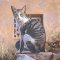Animals oil painting titled 'Cat', 16x12 inches, by artist Swapniil Paatil on Canvas