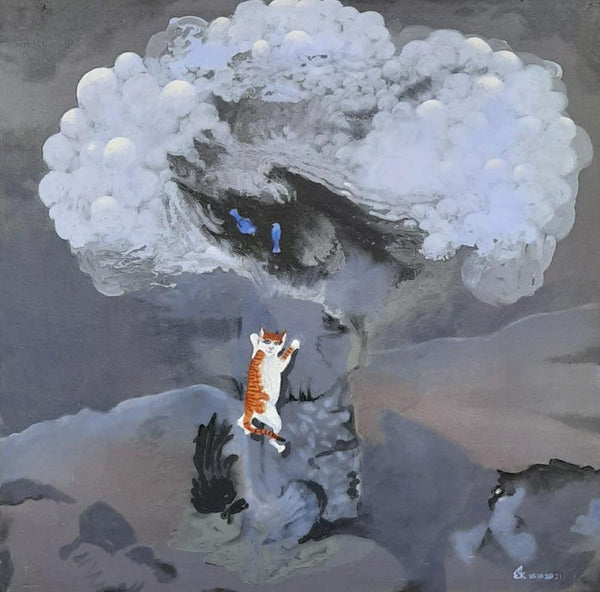 Cat Strophe Painting by Sudhakaran Edakandy | ArtZolo.com