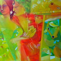 Figurative acrylic painting titled 'Celebration 1', 36x60 inches, by artist Madan Lal on Canvas