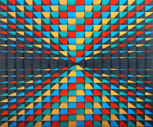 Celebration (Depth Perception) by Samba Biswas, Original Acrylic Abstract Painting on Canvas, Medium Horizontal Wall Art